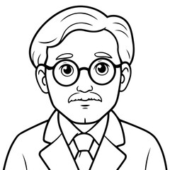 Cute vector illustration Professor doodle for kids colouring page