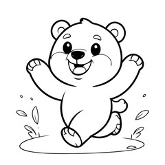 Cute vector illustration Bear colouring page for kids