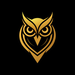 golden owl icon logo
