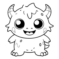 Vector illustration of a cute Monster drawing for toddlers book