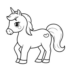 Simple vector illustration of Horse for children colouring activity