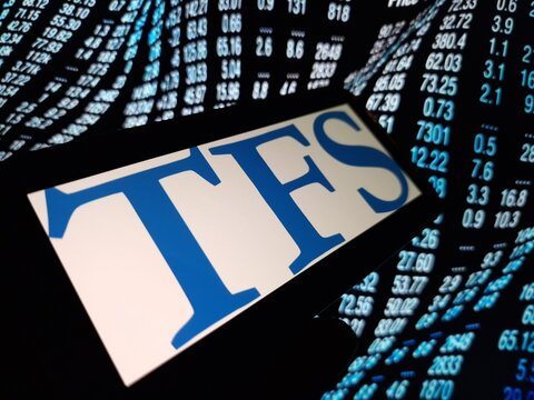 Konskie, Poland - May 13, 2024: TFS Financial company logo displayed on mobile phone
