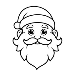 Simple vector illustration of Santa drawing for toddlers coloring activity