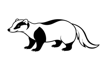 badger line art silhouette illustration