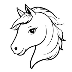 Cute vector illustration Horse doodle for children worksheet