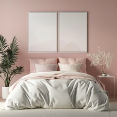 Minimalist Pastel Posters Adorn a Hipster Bedroom
