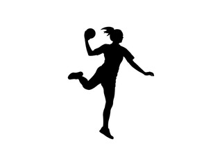 Woman Handball Player icon vector. Woman Handball Player vector design and illustration. Woman Handball Player Silhouette isolated white background