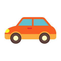 Orange compact car illustration
