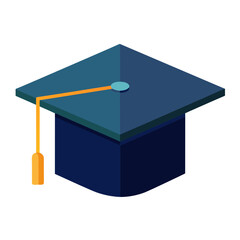 Academic Achievement - blue graduation cap, symbolizing educational accomplishment