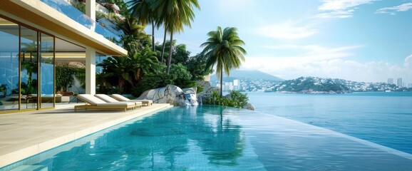 Fototapeta premium A Luxurious Villa In Acapulco, Background