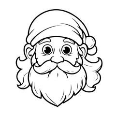 Vector illustration of a cute Santa drawing for toddlers coloring activity