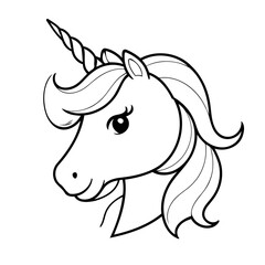Vector illustration of a cute Unicorn doodle colouring activity for kids
