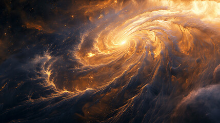 The image is a depiction of a nebula, a vast interstellar cloud of dust, hydrogen, helium and other ionized gases.