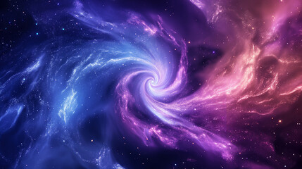 The image is a depiction of a galaxy, with swirling arms of gas and dust. The colors are vibrant and saturated, and the overall effect is one of beauty and mystery.