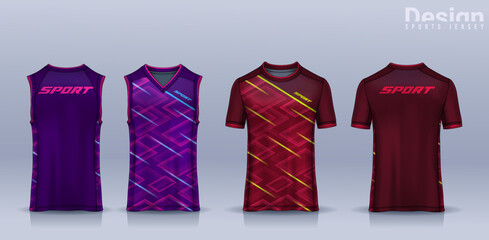 t-shirt sport design template, Soccer jersey mockup for football club, Running singlet,basketball Tank top.	