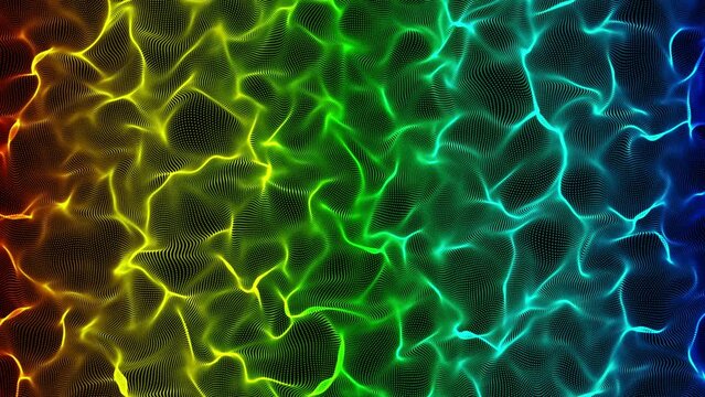 Abstract futuristic fractal animated background with rainbow color gradient, concept, ideas, 4k	