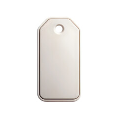 The soft-looking white price tag is a vertical rectangular piece with a hole punched at the top.
