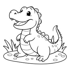 Adorable Alligator for kids coloring book