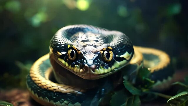 A cute green Wooden Snake. Green Tree Snake. Year 2025. Year of the snake, horoscope, symbol of the year