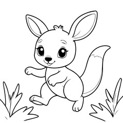 Adorable Kangaroo coloring book design