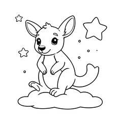 Adorable Kangaroo for kids coloring book