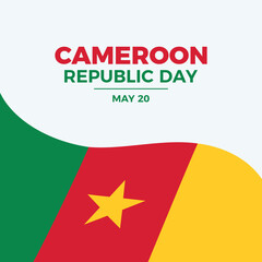 Cameroon Republic Day poster vector illustration. Cameroon flag frame icon vector. Flag of Cameroon symbol. Template for background, banner, card. May 20 every year. Important day