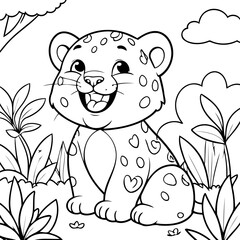 Adorable Leopard illustration for kids books