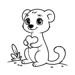 Adorable Meerkat for kids coloring book