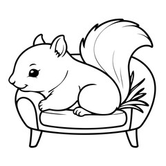 Adorable Squirrel coloring book design