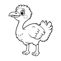 Amazing Ostrich illustration for kids books