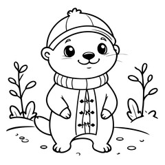 Amazing Otter for toddlers coloring book