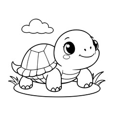 Amazing Turtle for toddlers coloring book