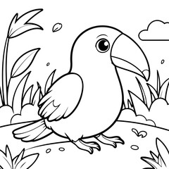 Amazing Toucan illustration for kids books