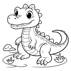 Cartoon alligator coloring book design