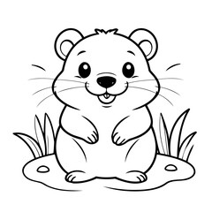 Cartoon Beaver illustration for kids books