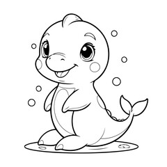 Cartoon Dolphin for toddlers