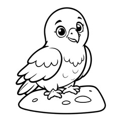 Cartoon Eagle for kids coloring book