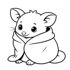 Cartoon Possum coloring book design