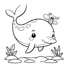Cartoon Whale for kids books