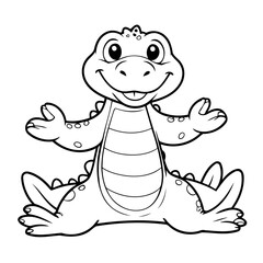 Cute Alligator for kids coloring book