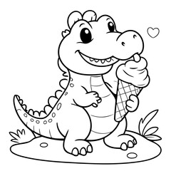Cute Crocodile illustration for kids books