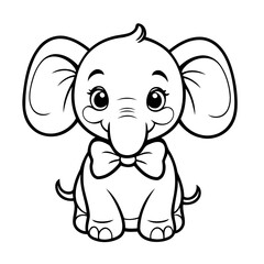 Cute Elephant for kids coloring book