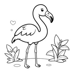 Cute Flamingo for toddlers coloring book