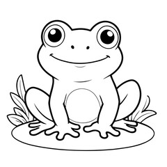 Cute Frog for kids coloring book