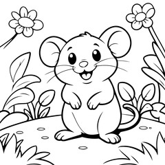 Cute Mouse illustration for kids books