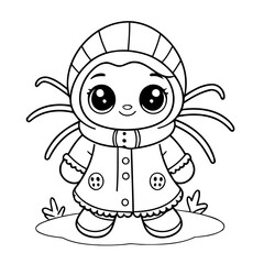 Cute Spider coloring book design