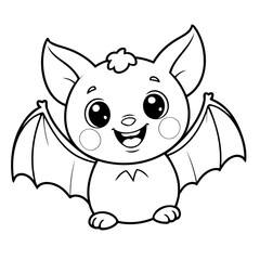 Funny Bat illustration for kids books