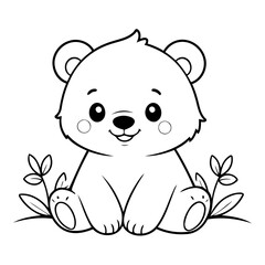 Funny Bear coloring book design