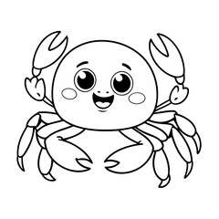 Funny Crab for toddlers coloring book