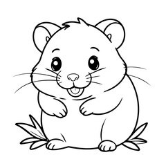 Funny Hamster coloring book design